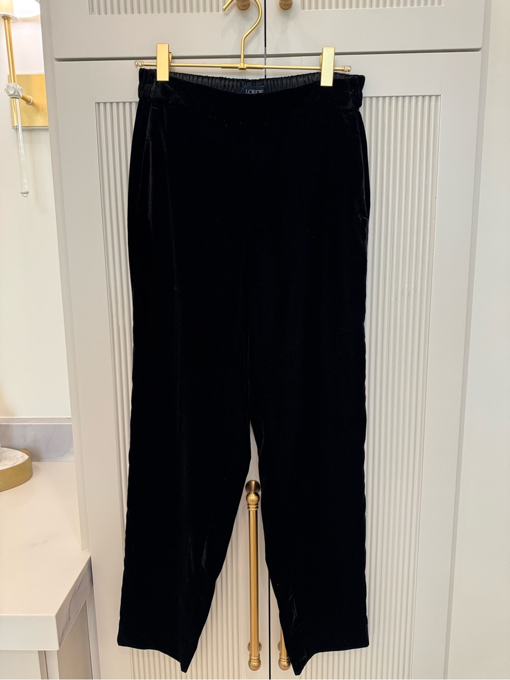 J. Crew Black Velvet Pull-On Pants